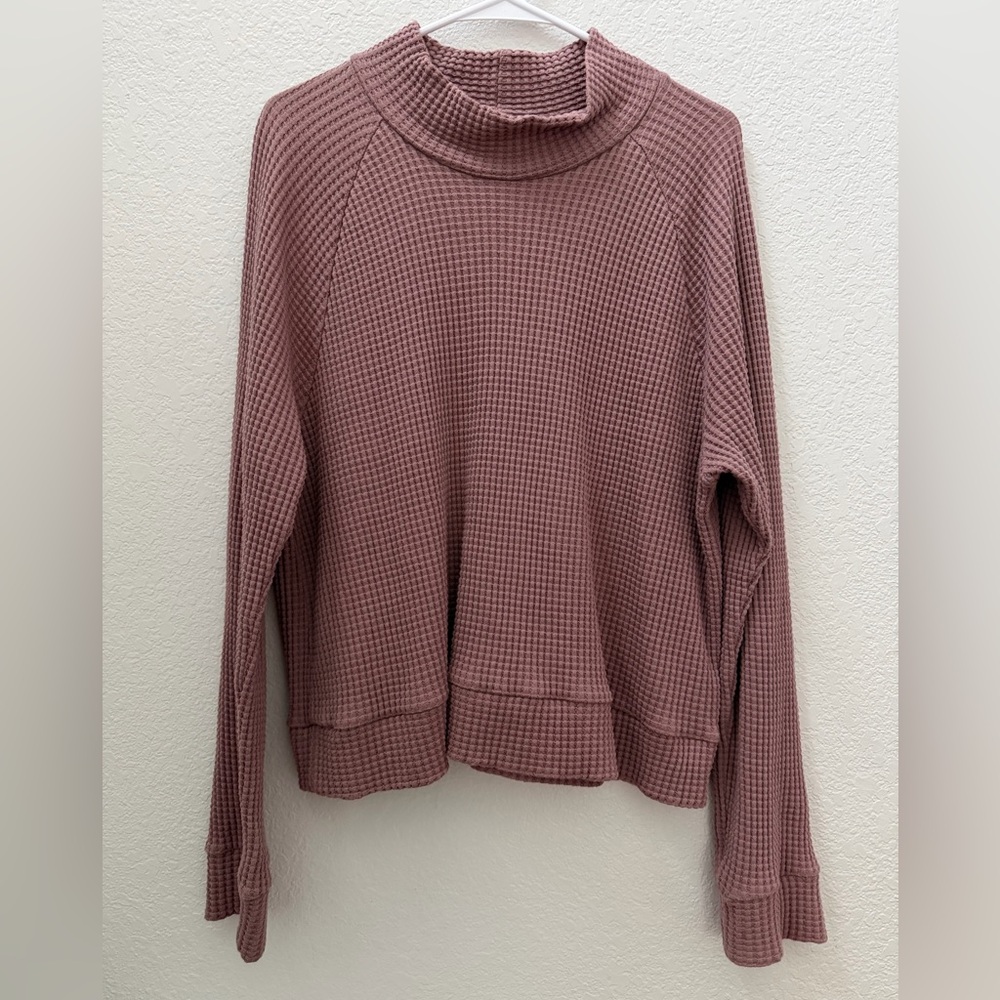 The North Face Women’s Long-Sleeve Mock Neck Chabot Thermal, Mauve, Size Large